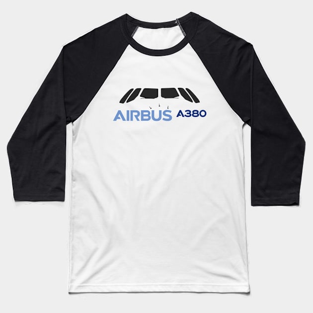 A380 front view Baseball T-Shirt by Caravele